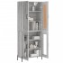 Aparador alto madera contrachapada gris sonoma 69,5x34x180