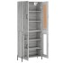 Aparador alto madera contrachapada gris sonoma 69,5x34x180