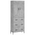 Aparador alto madera contrachapada gris hormigón 69,5x34x180