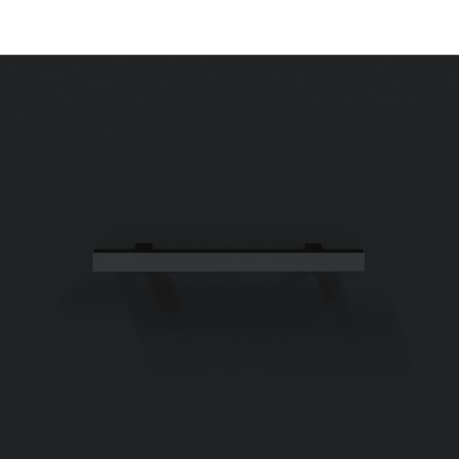 Aparador alto madera de ingeniería negro 69,5x31x115