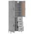Aparador alto madera contrachapada gris hormigón 69,5x34x180