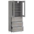 Aparador alto madera contrachapada gris sonoma 69,5x34x180