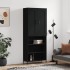 Aparador alto madera contrachapada negro 69,5x34x180