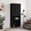 Aparador alto madera contrachapada negro 69,5x34x180 cm