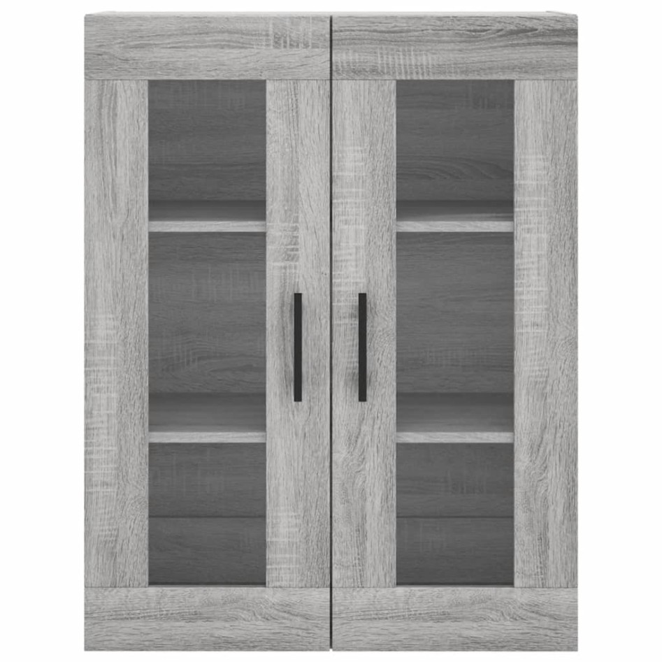 Aparador alto madera contrachapada gris sonoma 69,5x34x180