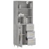 Aparador alto madera contrachapada gris sonoma 69,5x34x180