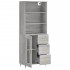 Aparador alto madera contrachapada gris sonoma 69,5x34x180