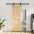 Puerta corredera con herrajes madera maciza de pino 80x210