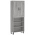 Aparador alto madera contrachapada gris sonoma 69,5x34x180