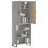Aparador alto madera contrachapada gris sonoma 69,5x34x180