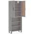 Aparador alto madera contrachapada gris sonoma 69,5x34x180