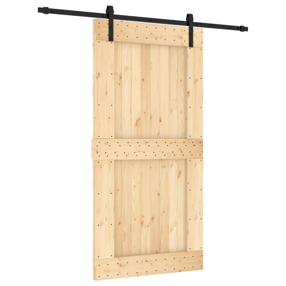Puerta corredera con herrajes madera maciza de pino 100x210