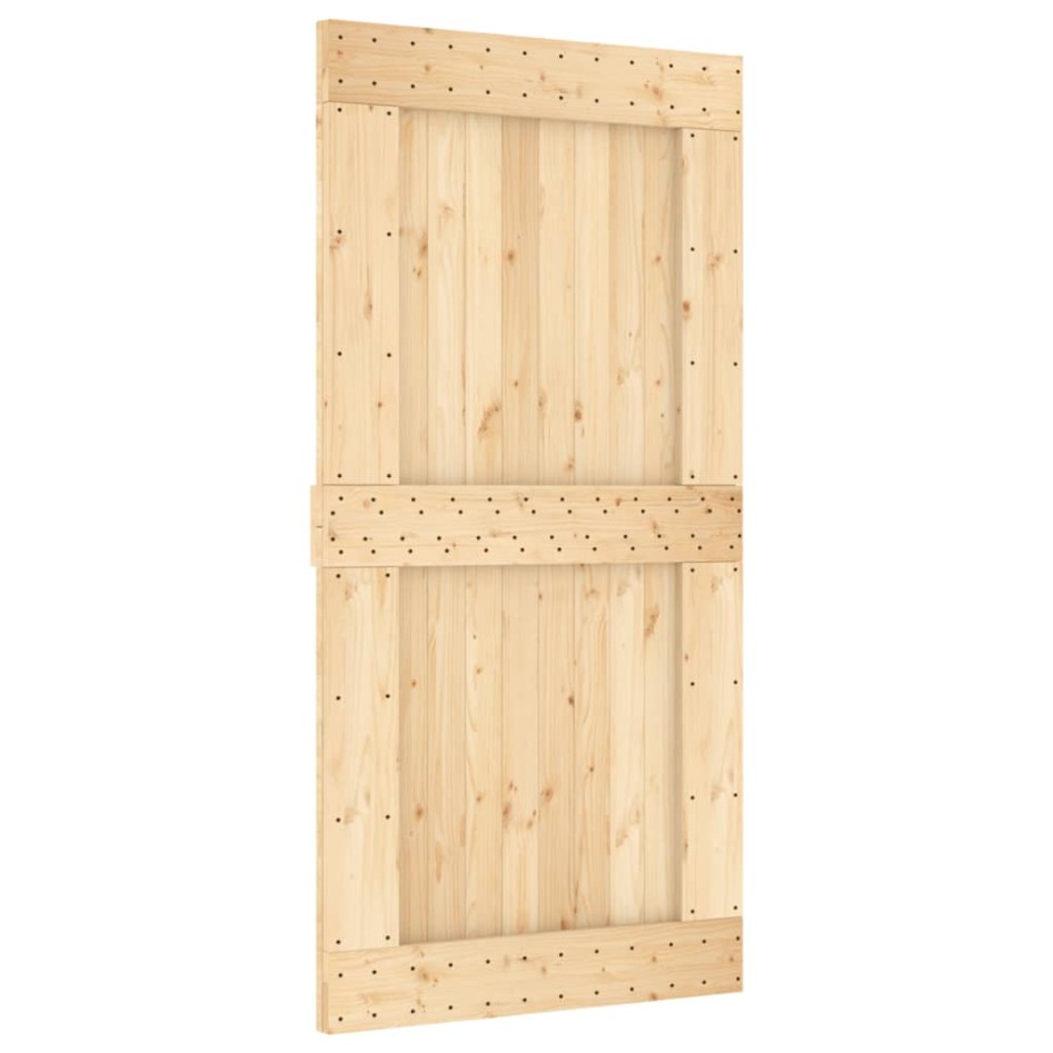 Puerta corredera con herrajes madera maciza de pino 100x210