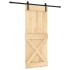 Puerta corredera con herrajes madera maciza de pino 85x210
