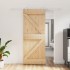 Puerta corredera con herrajes madera maciza de pino 85x210