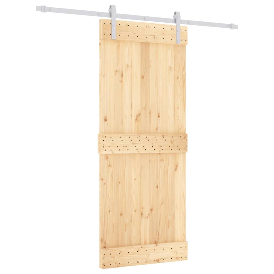 Puerta corredera con herrajes madera maciza de pino 85x210