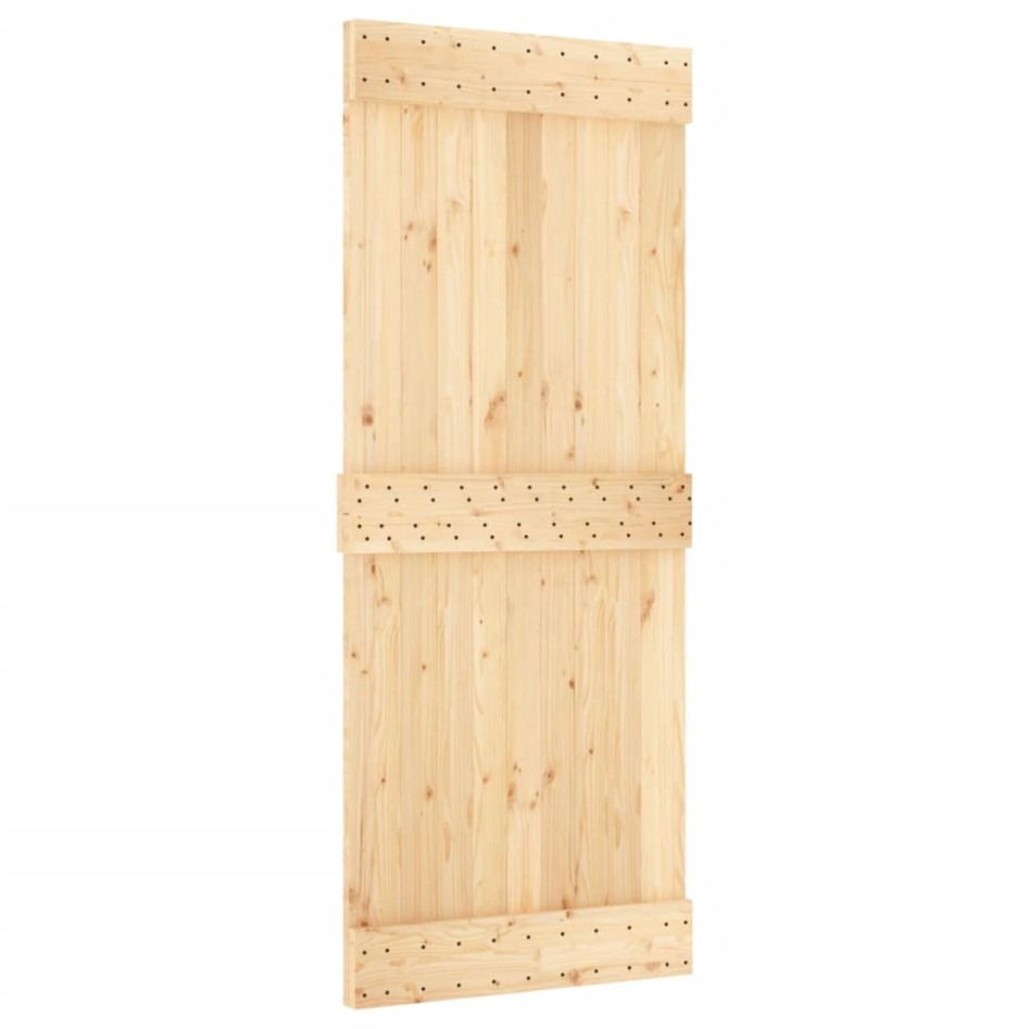 Puerta corredera con herrajes madera maciza de pino 85x210
