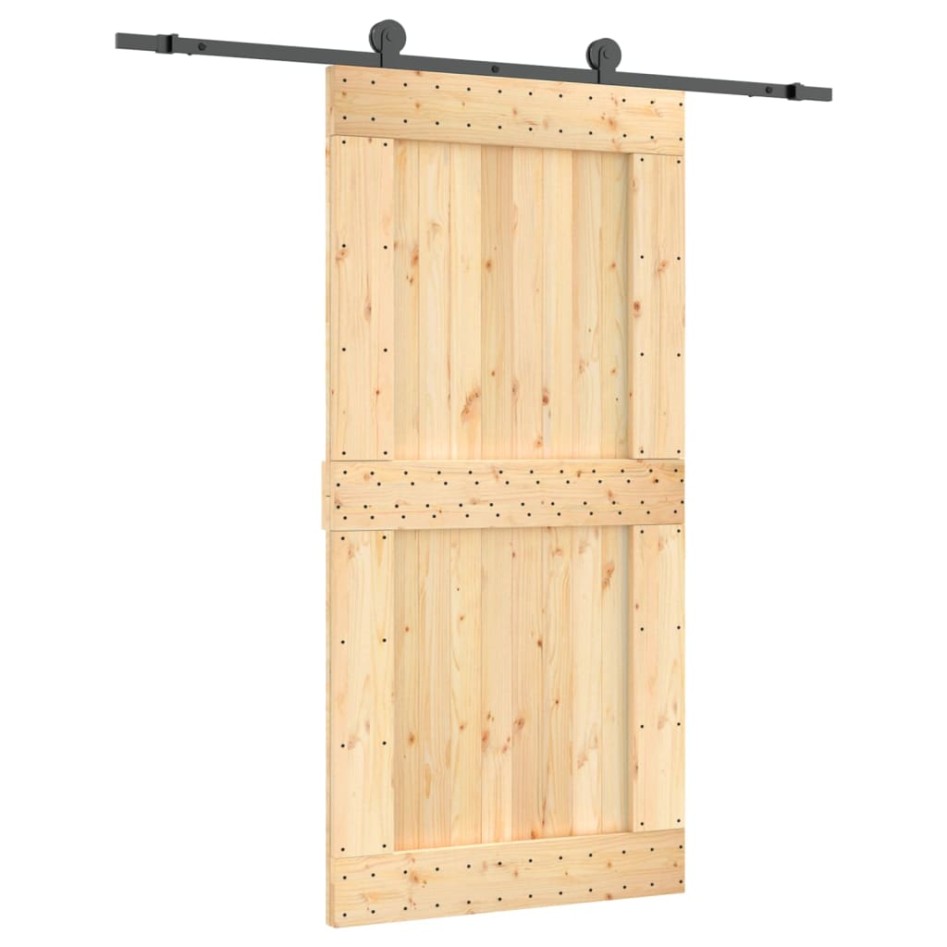 Puerta corredera con herrajes madera maciza de pino 100x210