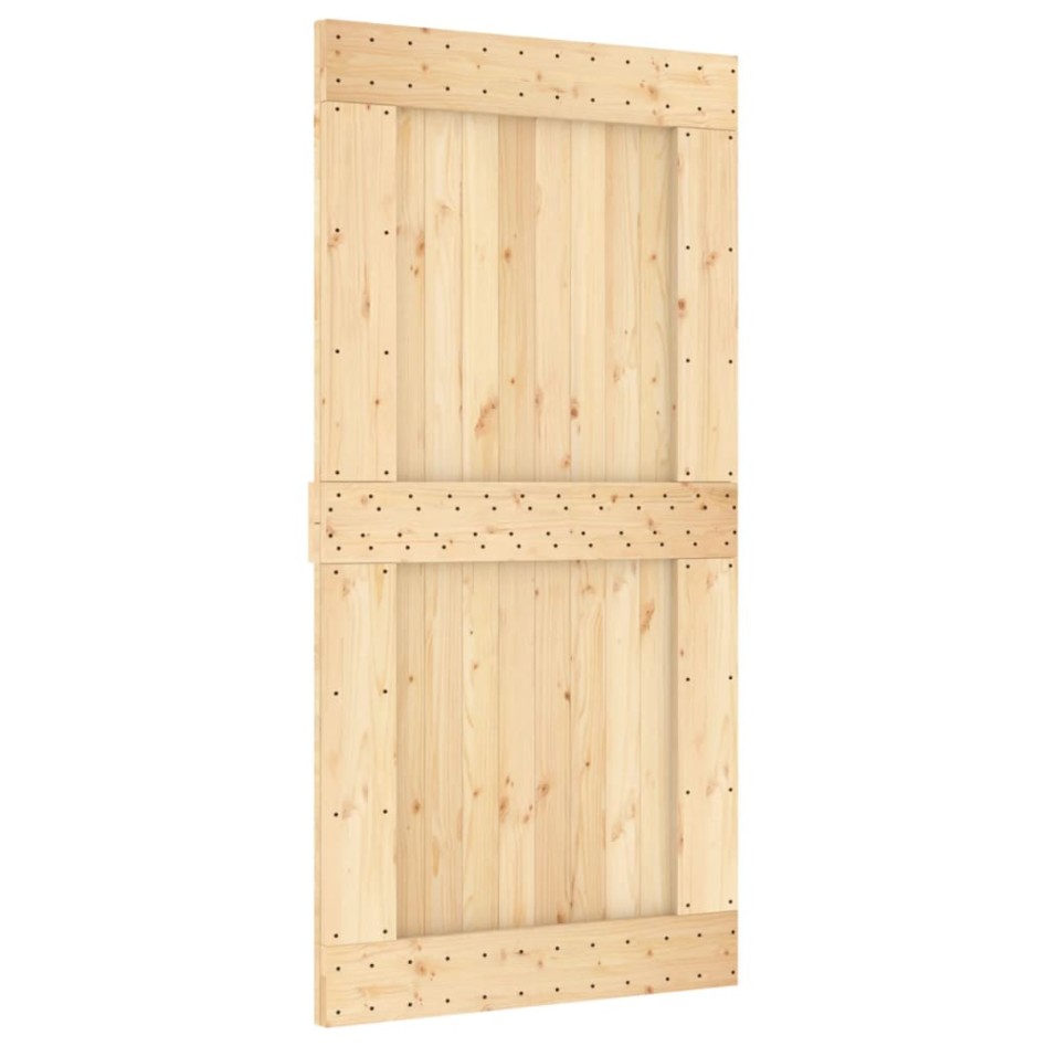 Puerta corredera con herrajes madera maciza de pino 100x210