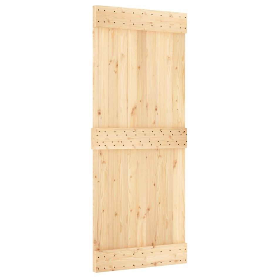 Puerta corredera con herrajes madera maciza de pino 85x210