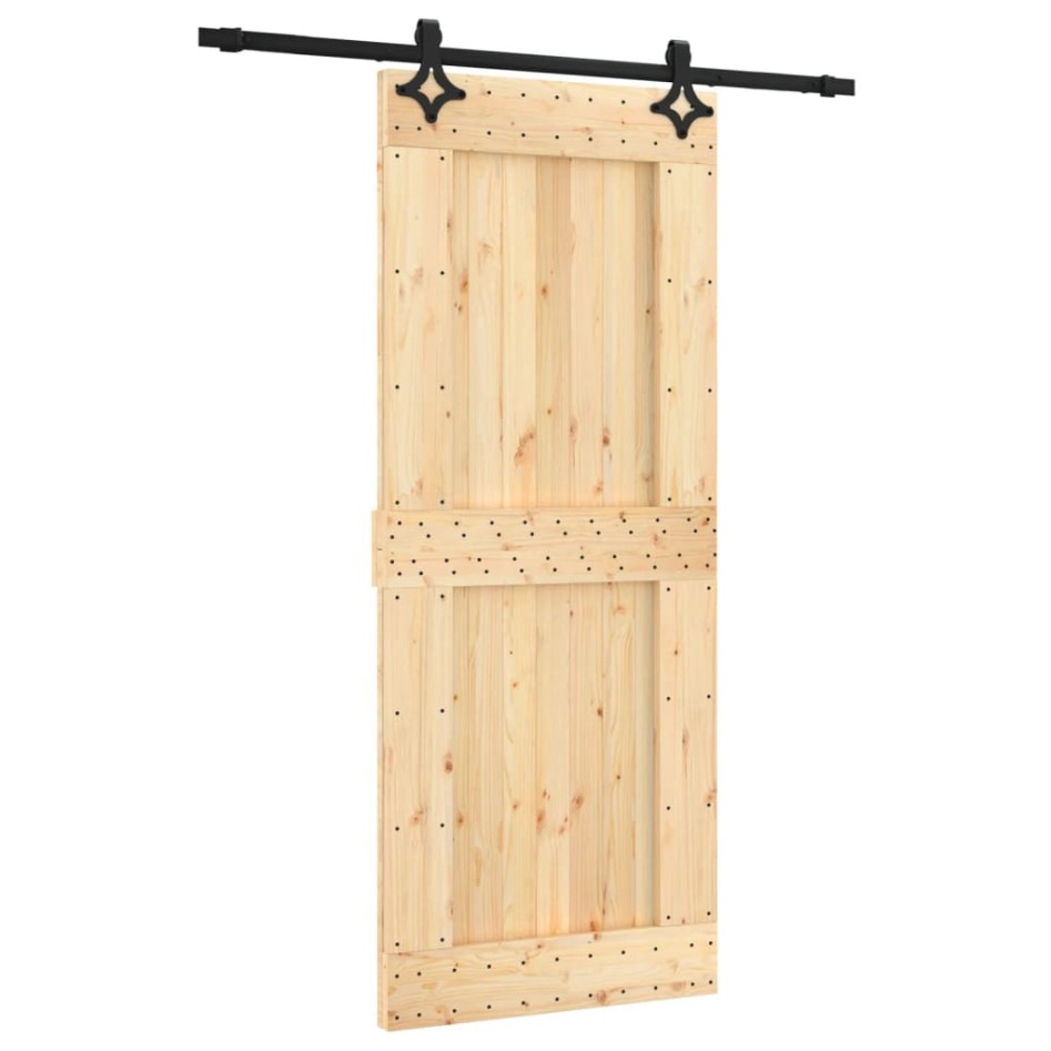 Puerta corredera con herrajes madera maciza de pino 85x210