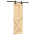Puerta corredera con herrajes madera maciza de pino 70x210