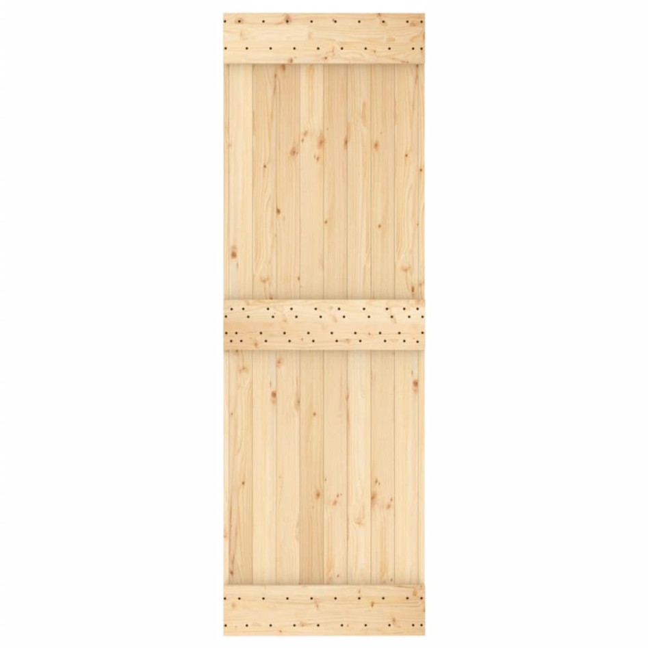 Puerta corredera con herrajes madera maciza de pino 70x210