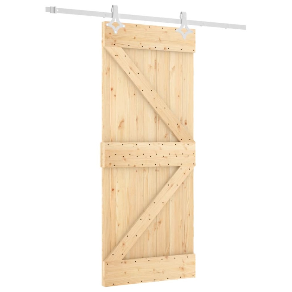 Puerta corredera con herrajes madera maciza de pino 85x210