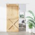 Puerta corredera con herrajes madera maciza de pino 90x210