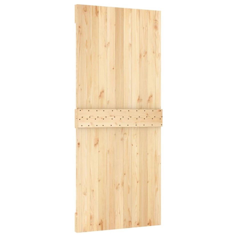 Puerta corredera con herrajes madera maciza de pino 90x210