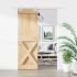 Puerta corredera con herrajes madera maciza de pino 70x210
