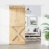 Puerta corredera con herrajes madera maciza de pino 85x210