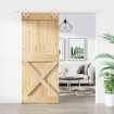 Puerta corredera con herrajes madera maciza de pino 85x210 cm
