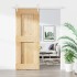 Puerta corredera con herrajes madera maciza de pino 80x210