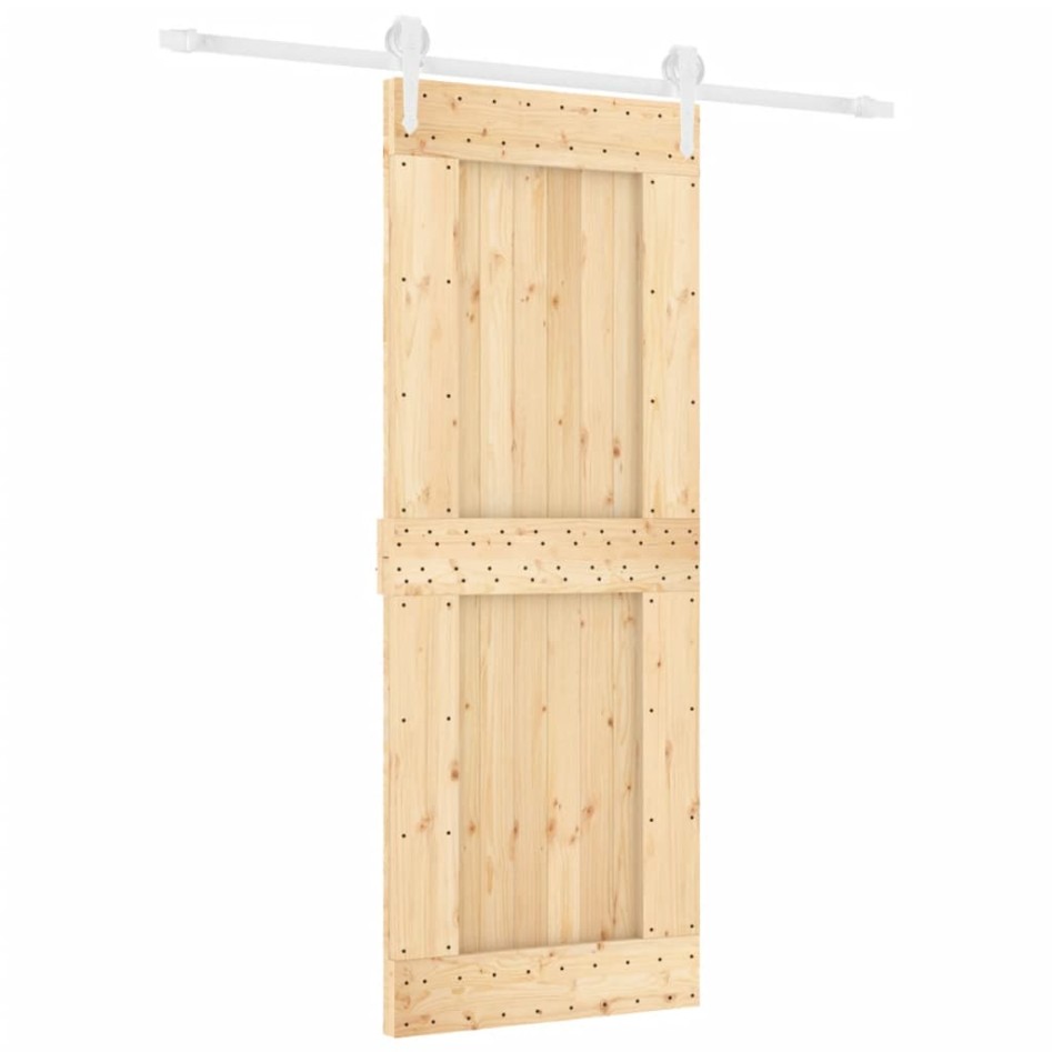 Puerta corredera con herrajes madera maciza de pino 80x210