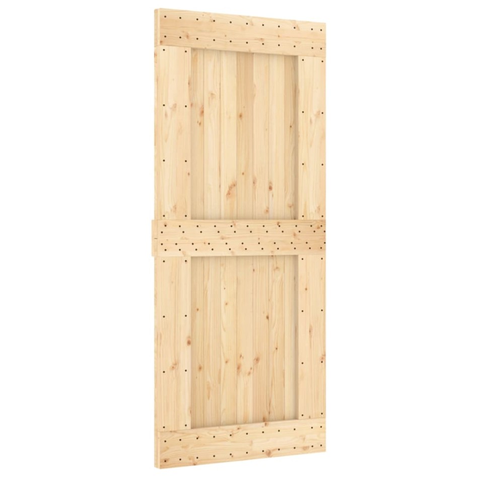 Puerta corredera con herrajes madera maciza de pino 90x210
