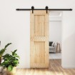 Puerta corredera con herrajes madera maciza de pino 70x210 cm