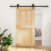 Puerta corredera con herrajes madera maciza de pino 100x210 cm