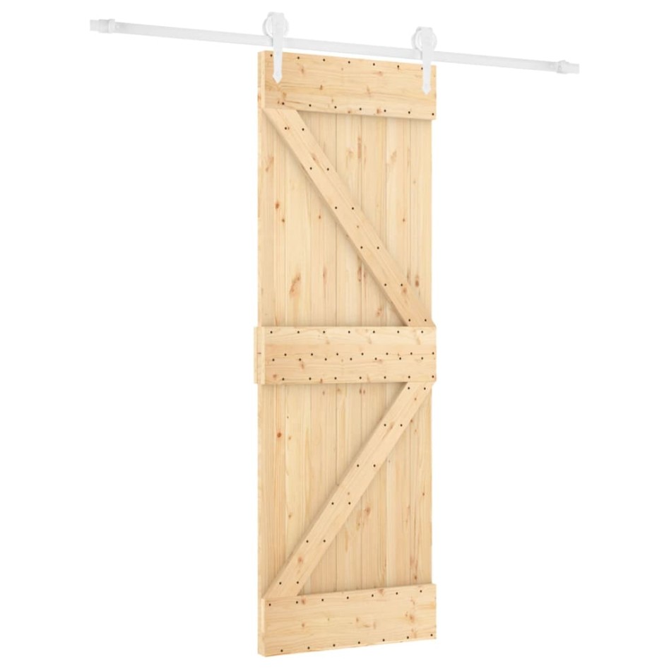 Puerta corredera con herrajes madera maciza de pino 70x210