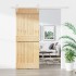 Puerta corredera con herrajes madera maciza de pino 80x210