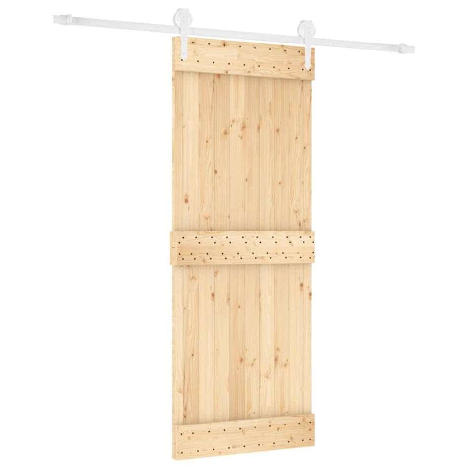 Puerta corredera con herrajes madera maciza de pino 80x210