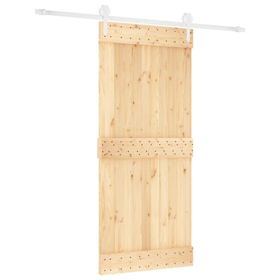 Puerta corredera con herrajes madera maciza de pino 90x210