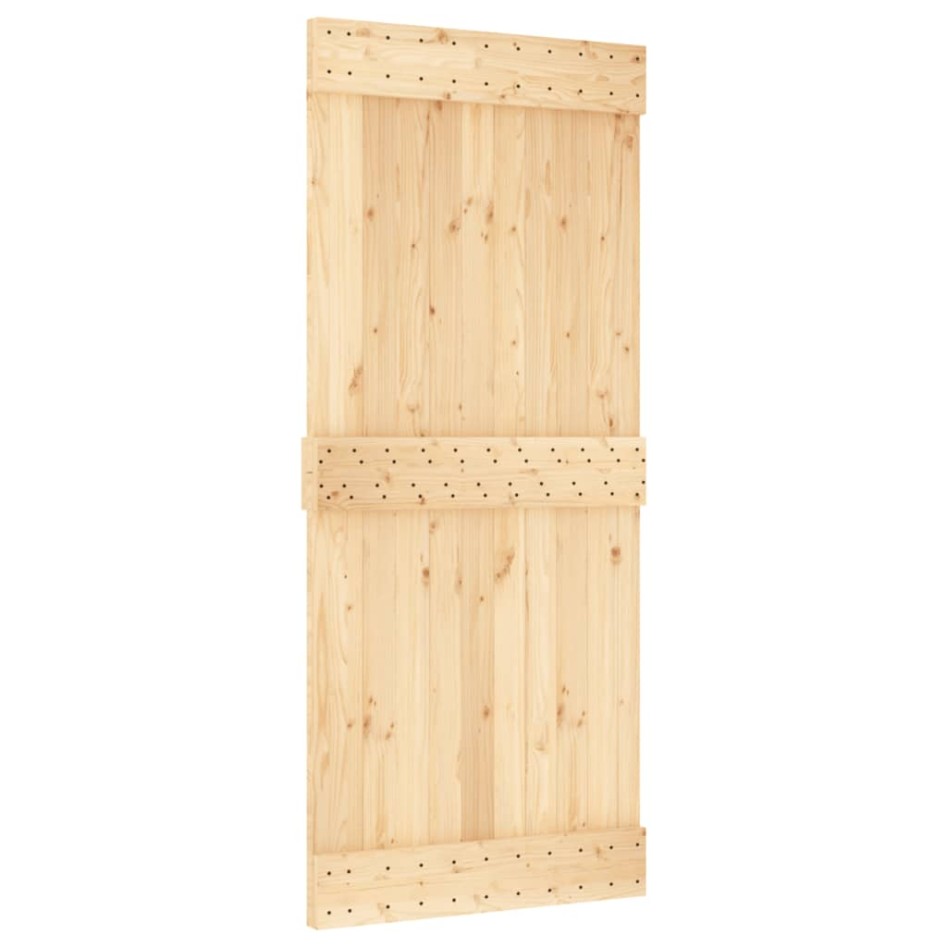 Puerta corredera con herrajes madera maciza de pino 90x210