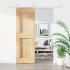 Puerta corredera con herrajes madera maciza de pino 70x210