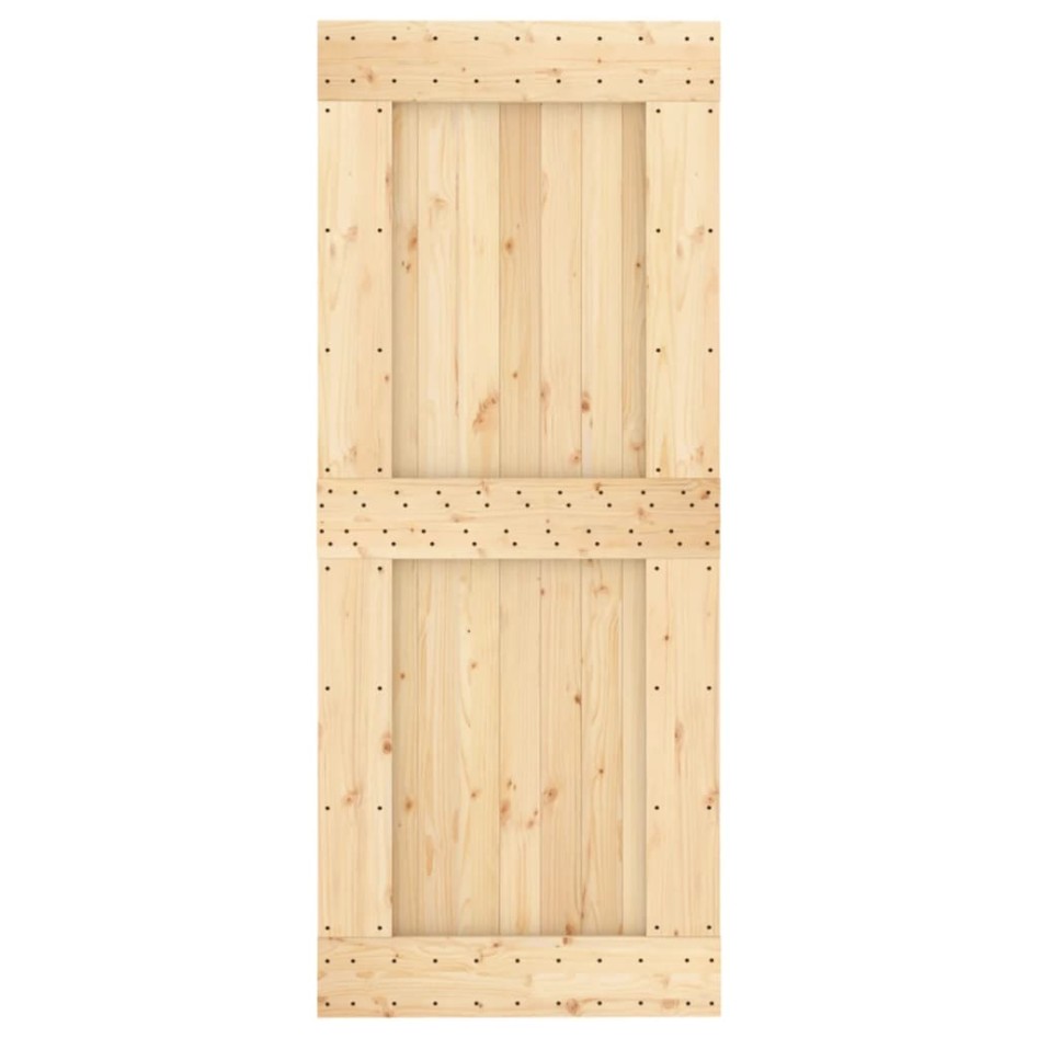 Puerta corredera con herrajes madera maciza de pino 85x210
