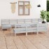 Juego de muebles de jardín 11 pzas madera maciza de pino