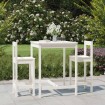 Set de mesa y taburetes altos jardín 3 pzas madera pino blanco