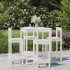 Set de mesa y taburetes altos jardín 5 pzas madera pino
