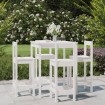 Set de mesa y taburetes altos jardín 5 pzas madera pino blanco