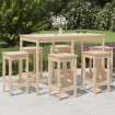 Mesa y taburetes altos jardín 7 piezas madera maciza de pino